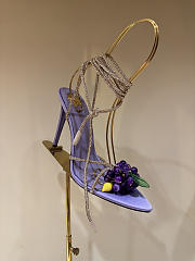 Ysl MON CHÉRI sandals in suede and rhinestones lilas purble & amethyst - 6