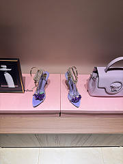 Ysl MON CHÉRI sandals in suede and rhinestones lilas purble & amethyst - 3