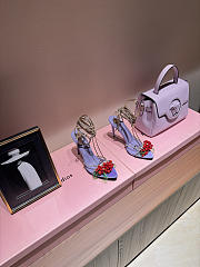 Ysl MON CHÉRI sandals in suede and rhinestones lilas red & amethyst - 1