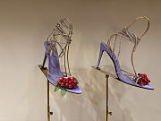 Ysl MON CHÉRI sandals in suede and rhinestones lilas red & amethyst - 6