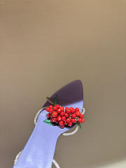 Ysl MON CHÉRI sandals in suede and rhinestones lilas red & amethyst - 5