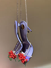Ysl MON CHÉRI sandals in suede and rhinestones lilas red & amethyst - 3