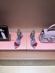 Ysl MON CHÉRI sandals in suede and rhinestones lilas red & amethyst - 2