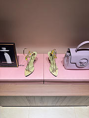 Ysl MON CHÉRI sandals in suede and rhinestones amande & yellow - 6