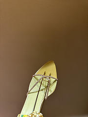 Ysl MON CHÉRI sandals in suede and rhinestones amande & yellow - 4