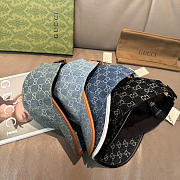 Gucci Large Double G Baseball Cap Denim Blue - 5