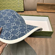 Gucci Large Double G Baseball Cap Denim Blue - 4