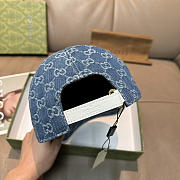 Gucci Large Double G Baseball Cap Denim Blue - 2