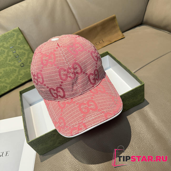 Gucci Large Double G Baseball Cap Pink - 1