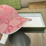 Gucci Large Double G Baseball Cap Pink - 5