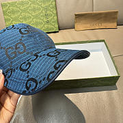 Gucci Large Double G Baseball Cap Dark Blue - 6