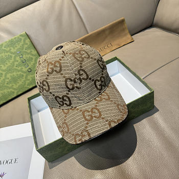 Gucci Large Double G Baseball Cap Beige