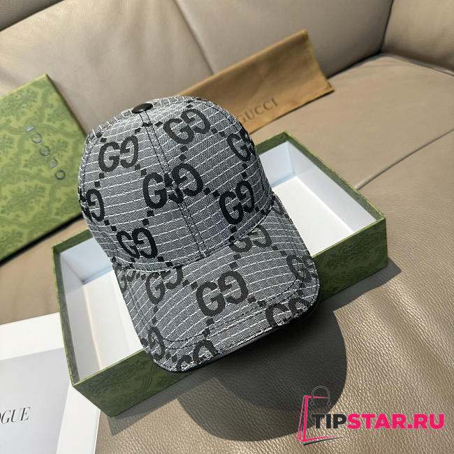 Gucci Large Double G Baseball Cap Gray - 1