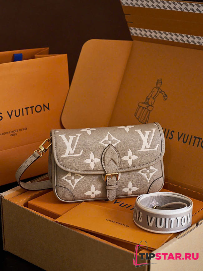 Louis Vuitotn Diane Tourterelle Beige Bicolor Monogram Empreinte Leather - 1