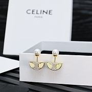 Celine Arc de Triomphe Sailboat Pearl Earrings - 1