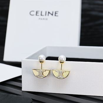 Celine Arc de Triomphe Sailboat Pearl Earrings