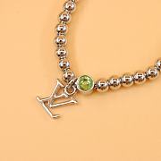 Louis Vuitton Silver small bead letter pendant bracelet - 6