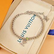 Louis Vuitton Silver small bead letter pendant bracelet - 3