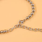 Louis Vuitton Silver small bead letter pendant bracelet - 2
