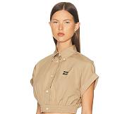 Miumiu Short Sleeve Shirt Beige - 5