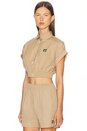 Miumiu Short Sleeve Shirt Beige - 4