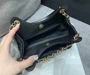 Chanel Velvet Quilted Small Wavy CC Hobo Black - 2