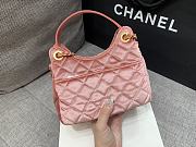 Chanel Velvet Quilted Small Wavy CC Hobo Pink - 4