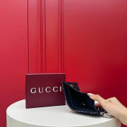 Gucci Small wallet with plaque in dark blue GG denim - 5