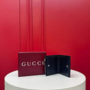 Gucci Small wallet with plaque in dark blue GG denim - 2