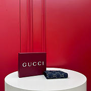 Gucci Small wallet with plaque in dark blue GG denim - 3