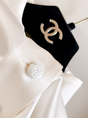 Chanel Half-Button Stand Collar Silk Long-Sleeve Shirt - 5