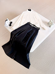 Chanel Half-Button Stand Collar Silk Long-Sleeve Shirt - 4