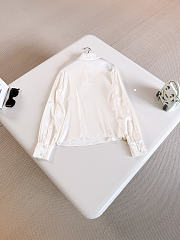 Chanel Half-Button Stand Collar Silk Long-Sleeve Shirt - 3