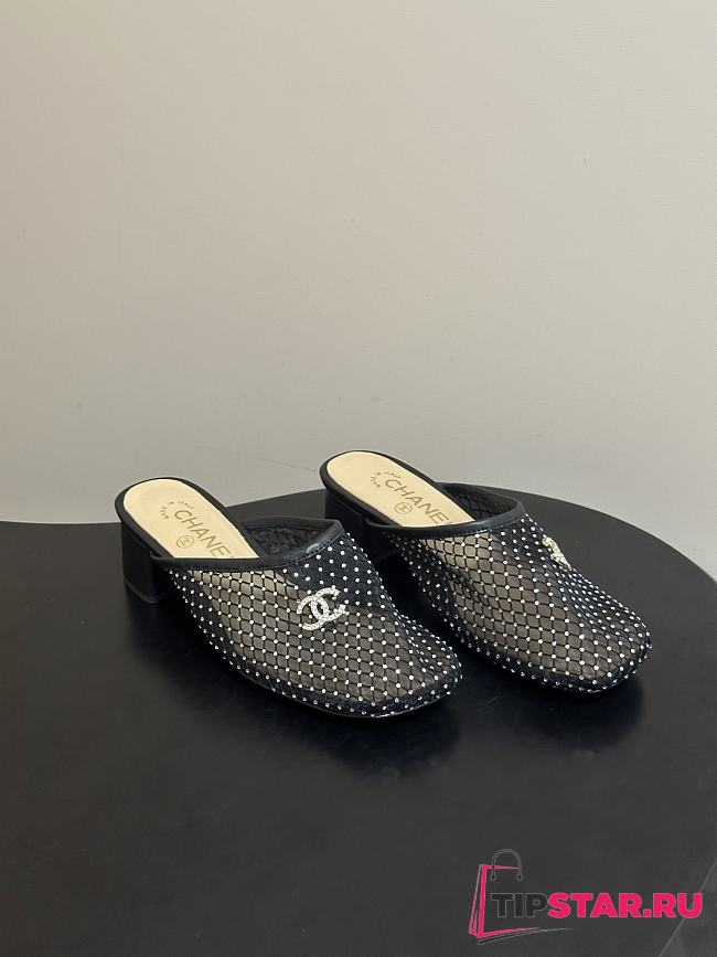 Chanel Mesh & Lambskin Mules black - 1