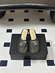 Chanel Mesh & Lambskin Mules black - 4