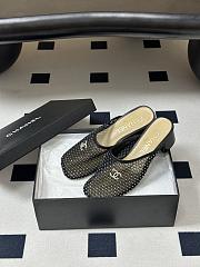 Chanel Mesh & Lambskin Mules black - 6