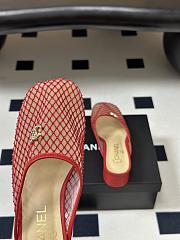 Chanel Mesh & Lambskin Mules red - 5