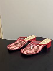 Chanel Mesh & Lambskin Mules red - 4