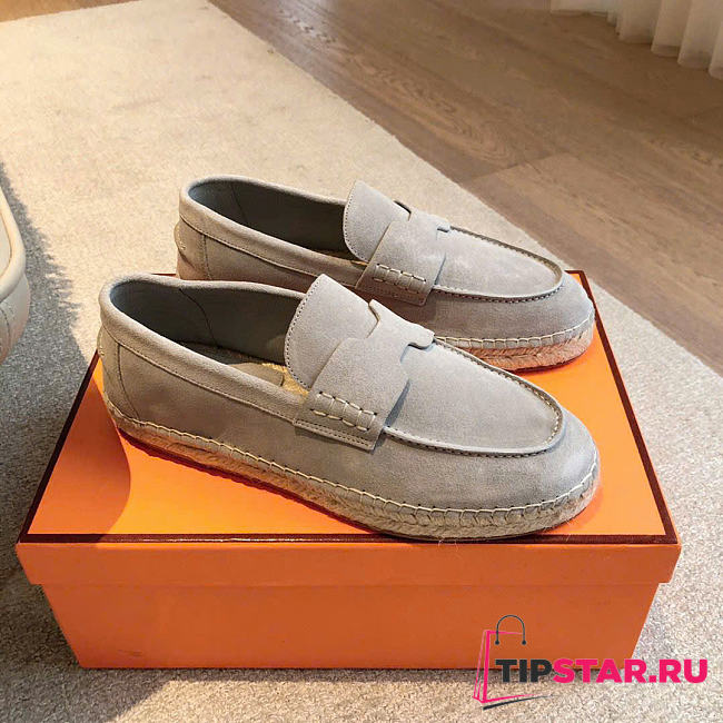 Hermes Trip espadrille Natural leather sole light gray - 1