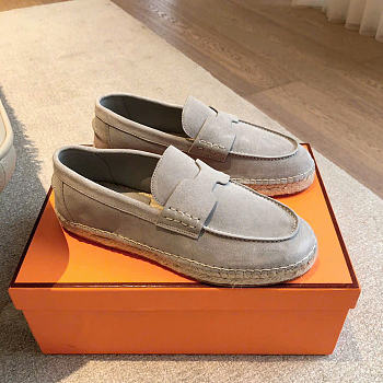 Hermes Trip espadrille Natural leather sole light gray