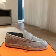 Hermes Trip espadrille Natural leather sole light gray - 6