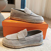 Hermes Trip espadrille Natural leather sole light gray - 2