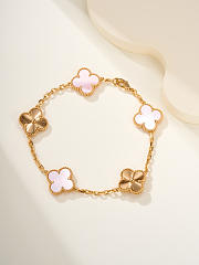Vca pink mother-of-pearl floral five-petal bracelet - 1