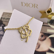 Dior D Hollowed-out Four-Leaf Clover Necklace - 6