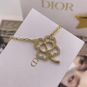 Dior D Hollowed-out Four-Leaf Clover Necklace - 4