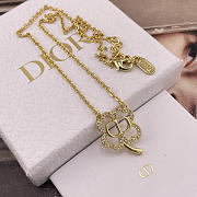 Dior D Hollowed-out Four-Leaf Clover Necklace - 3