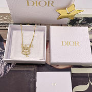 Dior D Hollowed-out Four-Leaf Clover Necklace - 2