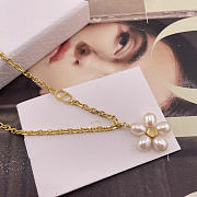 Dior D Natural Pearl Flower Necklace - 5