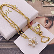 Dior D Natural Pearl Flower Necklace - 2