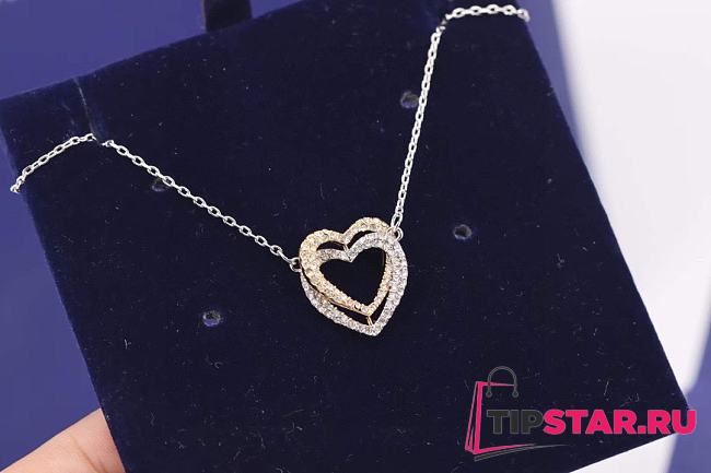 Swarovski Gold and Silver Double Heart Necklace - 1